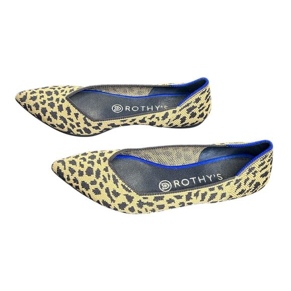 Rothy's The Point Retired Leopard Sz 8 Boho Print Flats Slip On Shoes Women's - Picture 4 of 8